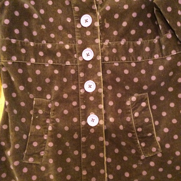 Mini Boden 11 12 Velvet Pea Coat 11/12 polka dot - Picture 3 of 10